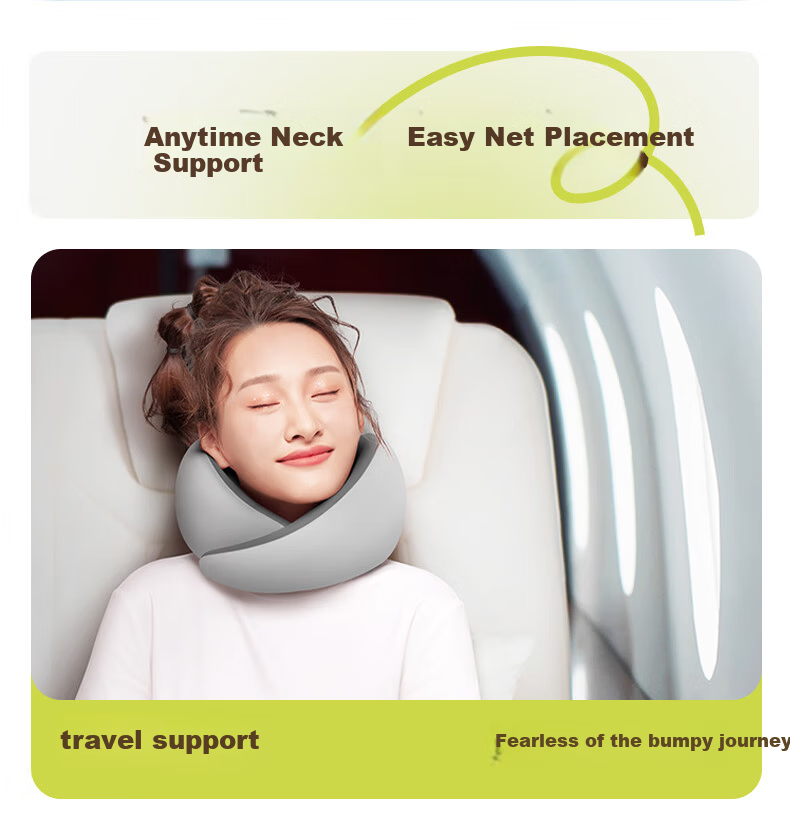Back2 U-Shaped Neck Pillow Portable Travel U-Shaped Cervical Pillow for Airplane High-Speed Train Car Office Nap Pillow 17