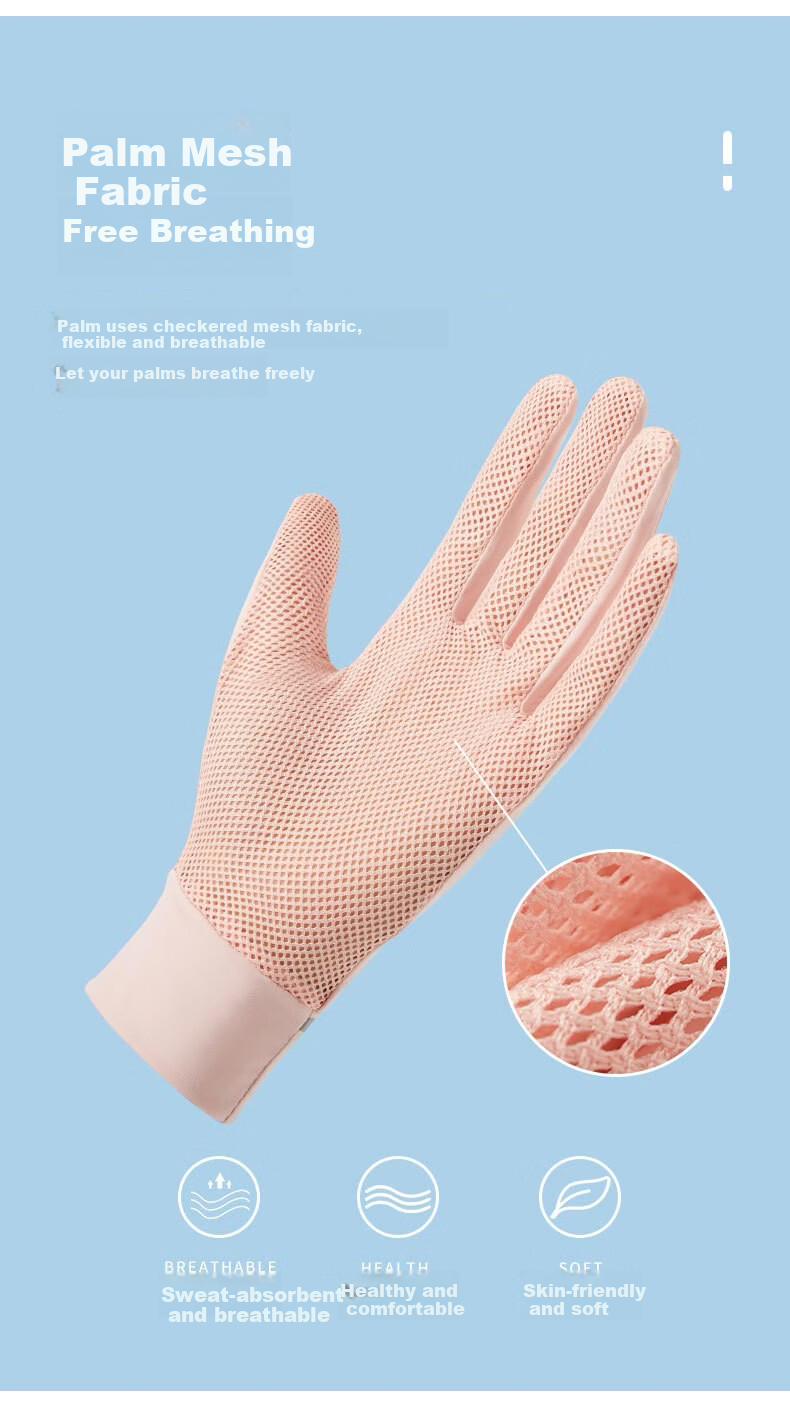 Cheguimu Sun Protection Gloves for Women, Summer Lightweight Outdoor UV-Resistant Arm Sleeves, Long Ice Silk Cycling Gloves 5