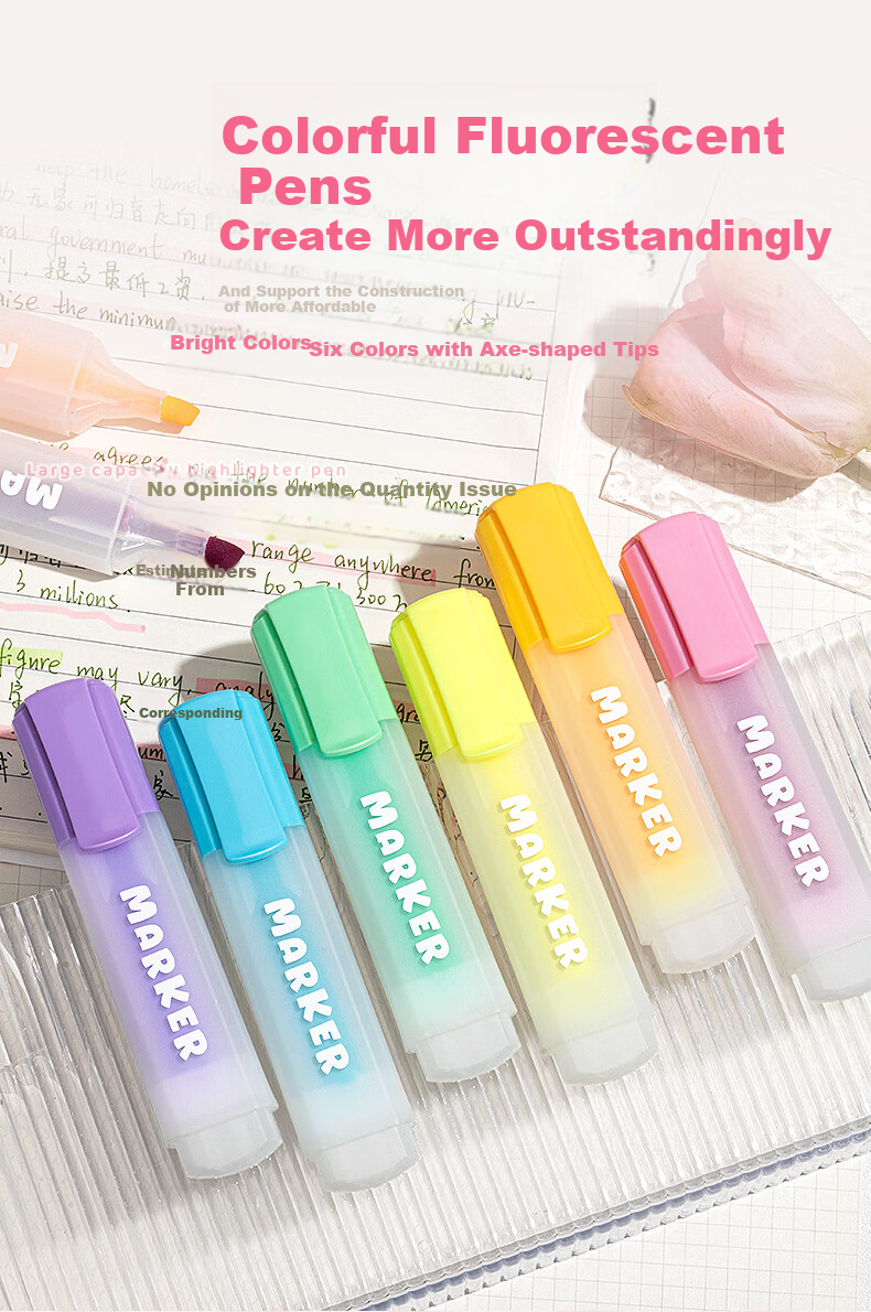 TRUECOLOR Fluorescent Highlighter Pen Student Marker Colorful Highlighting Pen Sakura Pink Single Piece 1