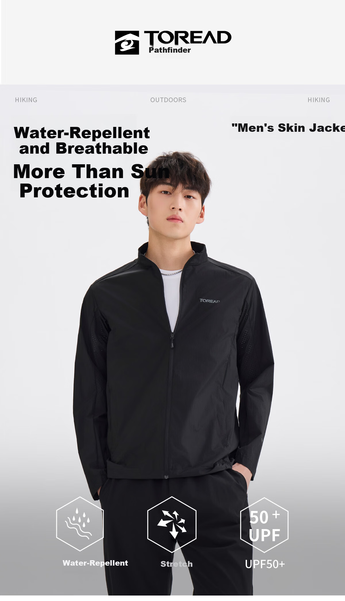 TOREAD Men's Sunscreen Jacket 2026 New UV Protection UPF50+ Breathable Outdoor Sun Protection Coat TAZZBO81700 1