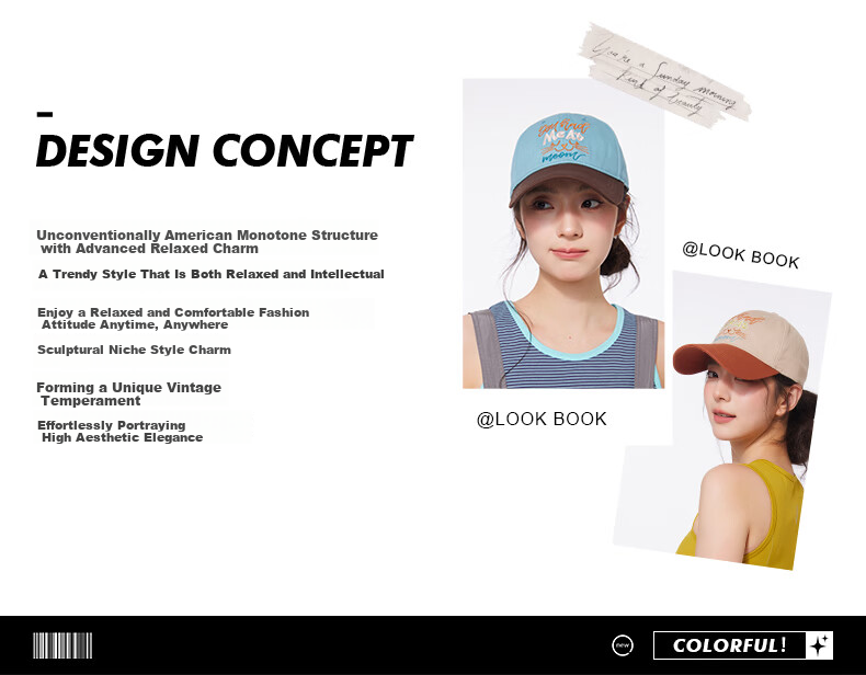CACUSS Women's Baseball Cap Spring Summer Retro Colorblock Embroidered Cotton Soft Top Outdoor Face-Slimming Pink Brown 3