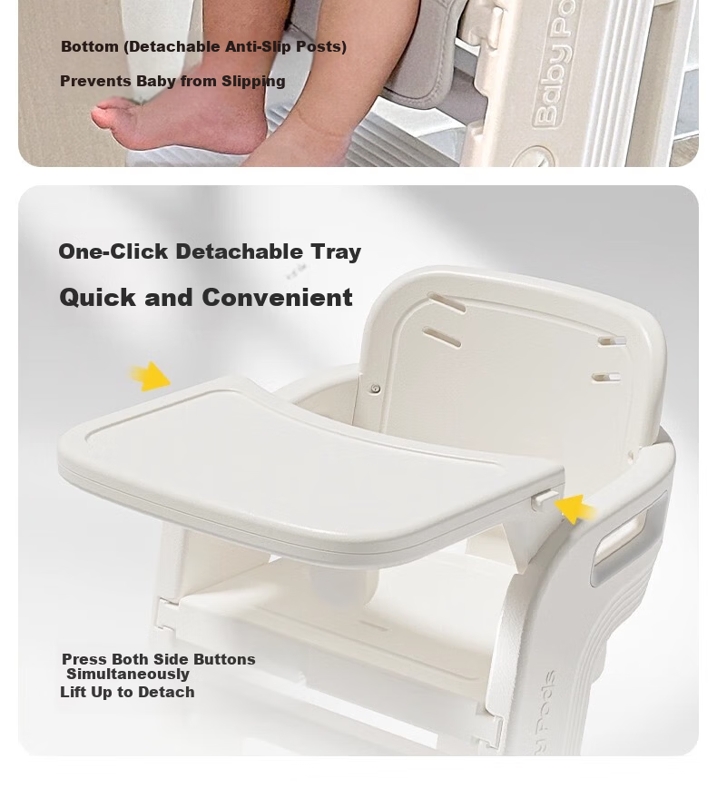 Babypods Baby High Chair Infant Dining Chair Household Children's Seat Multifunctional 2-in-1 Adjustable Feeding and Growth Chair 27