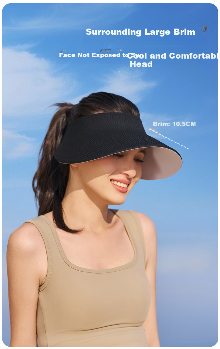 Zhenxiang Women's Spring Summer Solid Color Versatile Fashion Seamless Topless Sun Protection Sports Cap UV Protection K751 4