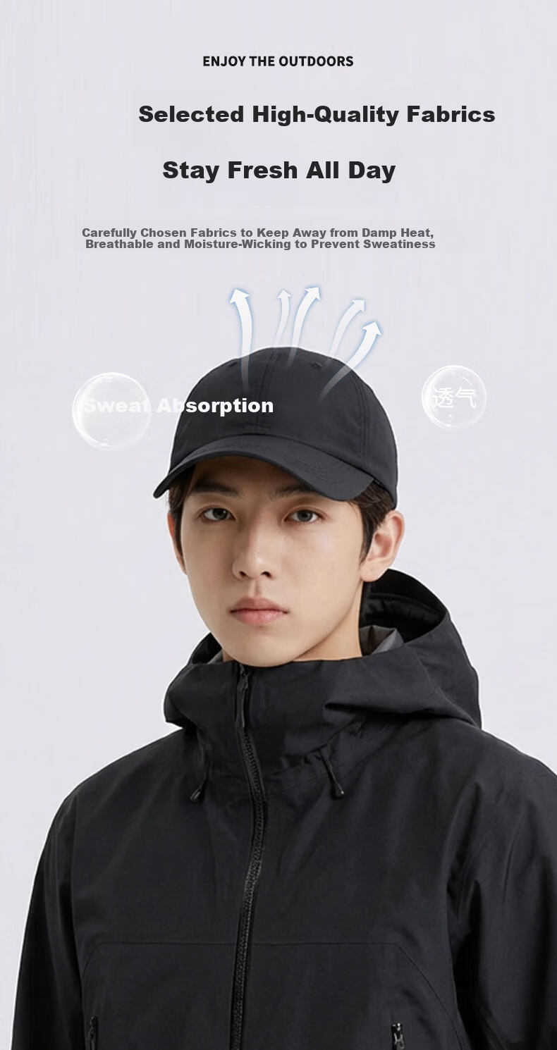 CARTELO Breathable Quick-Dry Baseball Cap Unisex Sun Protection Summer Outdoor Sports Running Duckbill Sun Hat 6