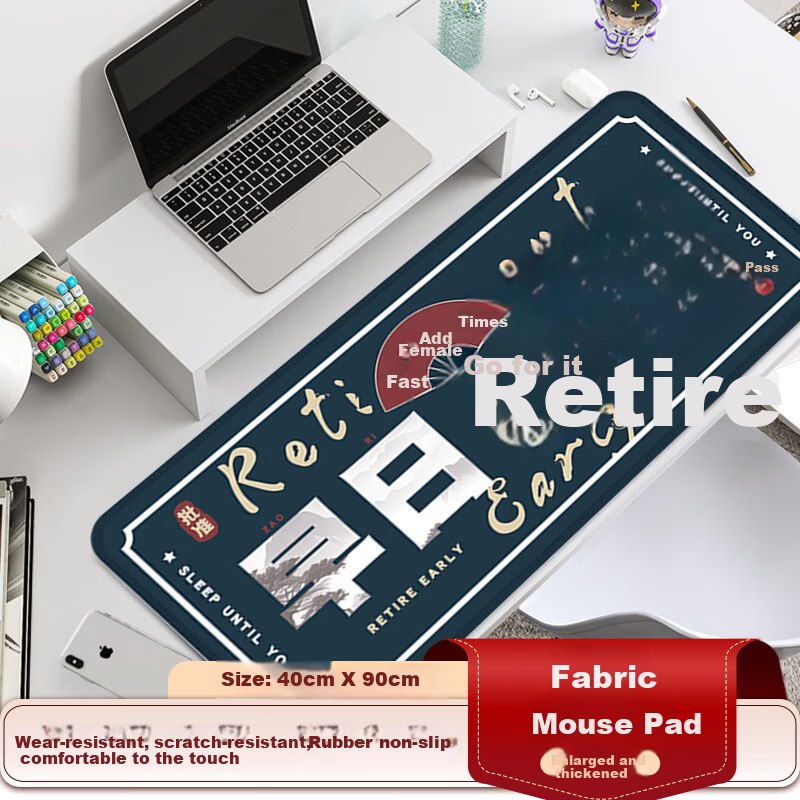 JPLAYER Extra Large Thick Mouse Pad Student Office Computer Desk Mat Creative Minimalist Text Precision Edge Locking 900x400x3mm