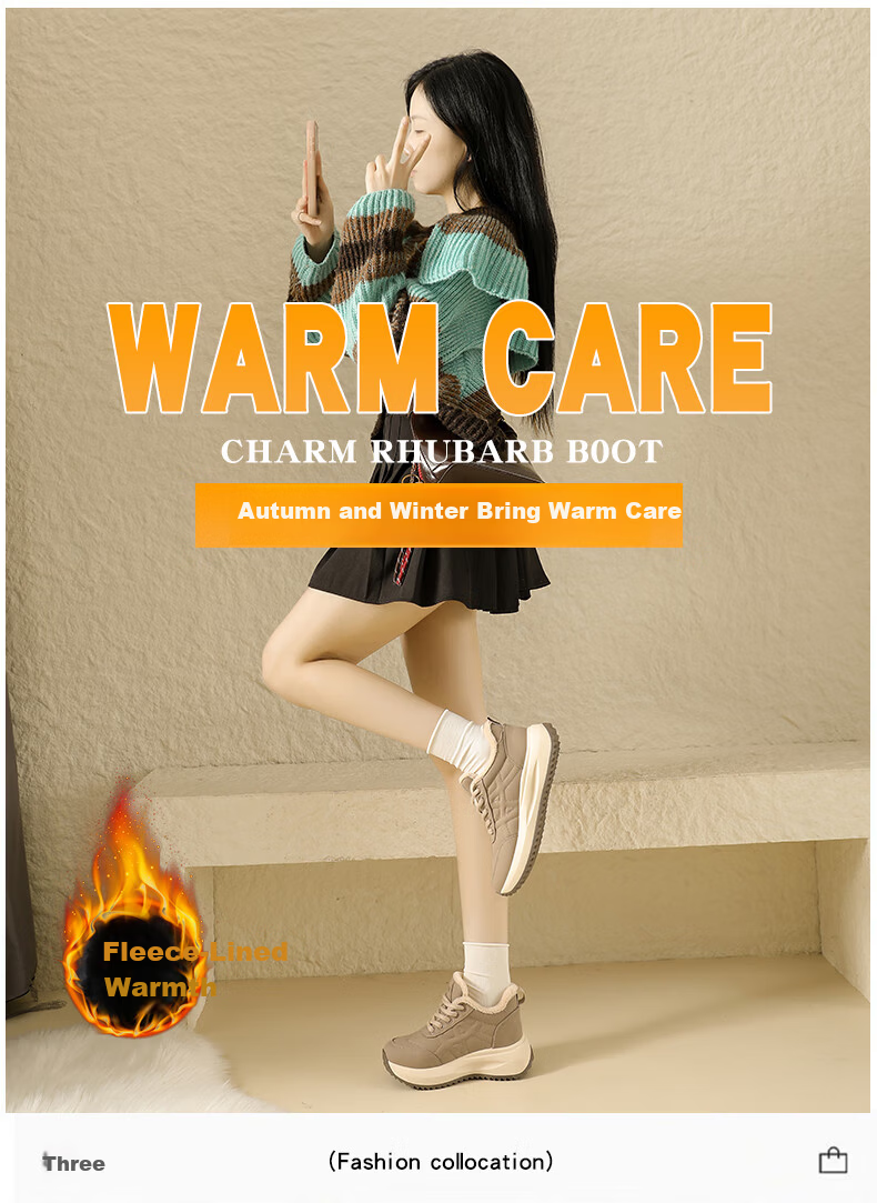 CARTELO Women's Winter Fleece-Lined Dad Sneakers Warm Boots Casual Sports Cotton Shoes 1660 Black Size 37 1