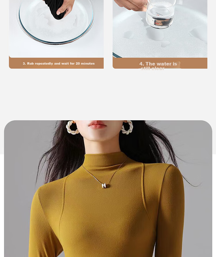 YUZHAOLIN Women's Slim Fit Half Turtleneck Fleece Lined Ribbed Base Layer Top White Autumn Winter 20