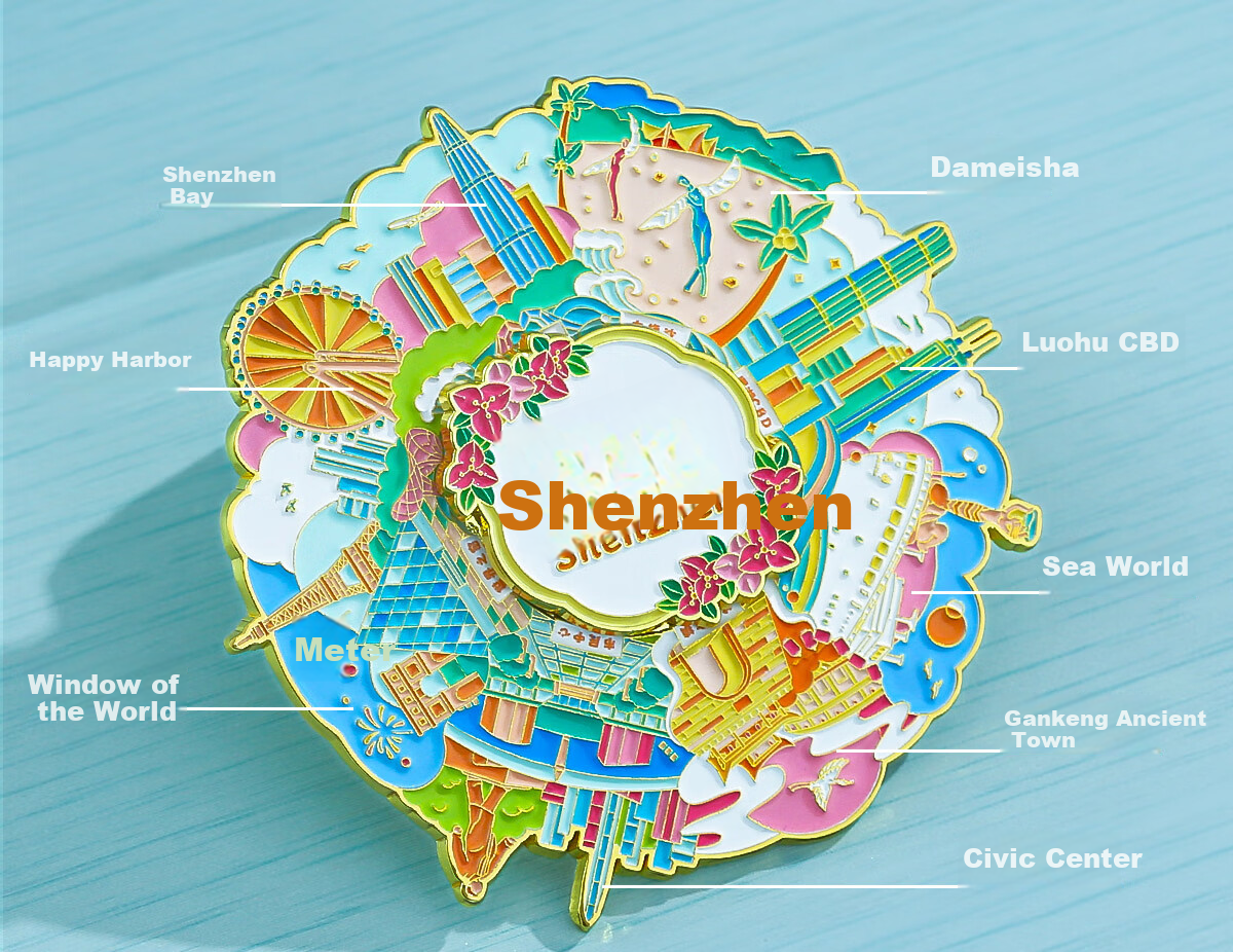 Gongli Gongwai Shenzhen Metal Double-Layer Rotating Refrigerator Magnet Anti-Collision Chinese Style Beijing Palace Museum Cultural Creative Gift for Friends Students Birthday New Year Teacher's Day G 7
