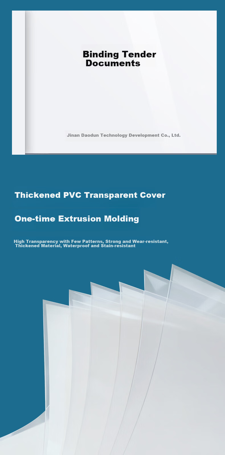DOCON A4 Landscape 6mm 10pcs/Pack Hot Melt Binding Covers PVC Transparent White Binding Machine Supplies Contract Proposal Document Book Glue Binding Cloth Texture Cover with Side Glue 3