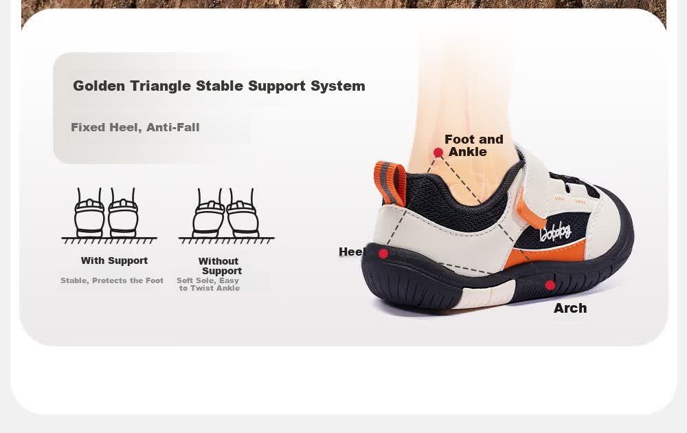 BOBDOG Toddler Baby First Walking Shoes 26 Spring New Boys Girls Soft Sole Non-Slip Functional Shoes Milk White/Black/Orange Size 24 11