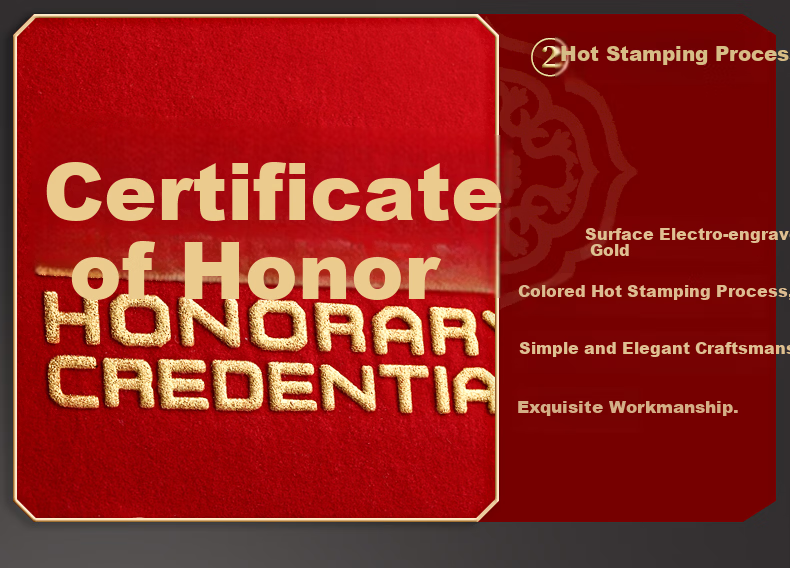 Jinzhi A4 Honor Certificate Set 5 Books + 16 Inner Sheets 12K Award Certificate Excellent Employee Award Shell Premium Gold Stamping Company Annual Meeting Recognition Certificate 6
