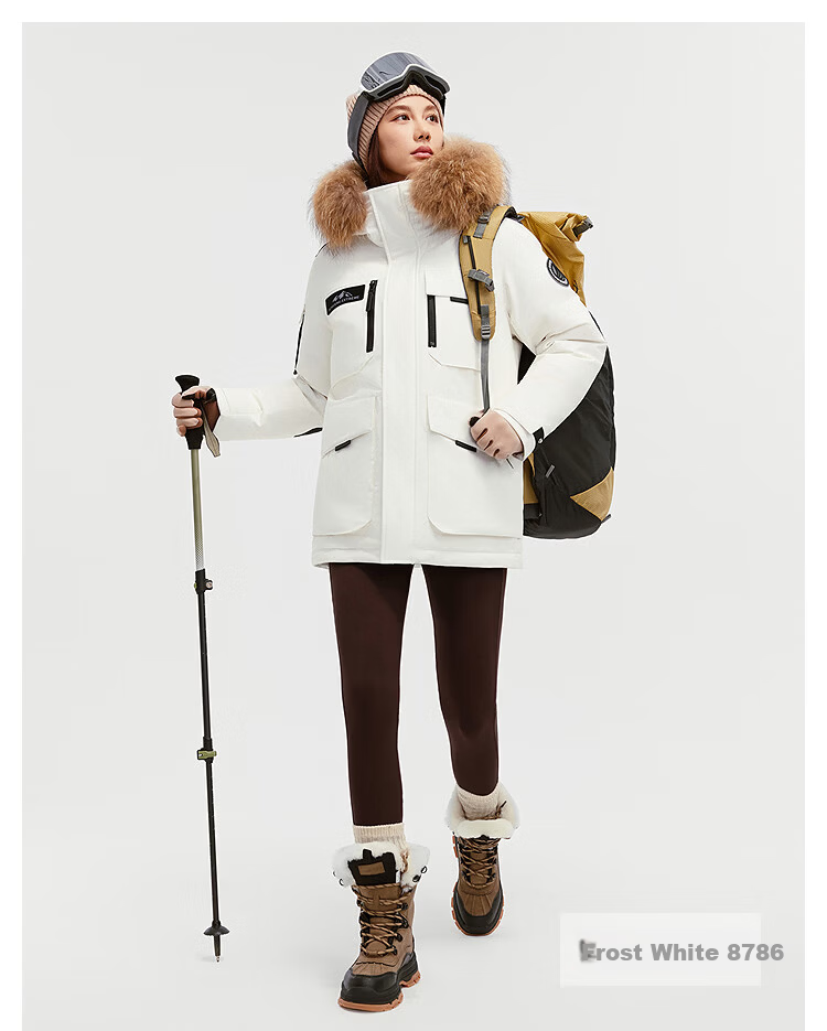 Bosideng 90% Down Jacket Unisex Couple Fashion Thickened Goose Down Large Fur Collar Mall Style Coat 22