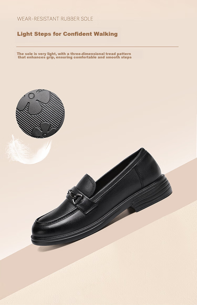 Red Dragonfly Women's Commuter Fashion Leather Comfortable Slip-On Loafers WTB351821 Black Size 35 4
