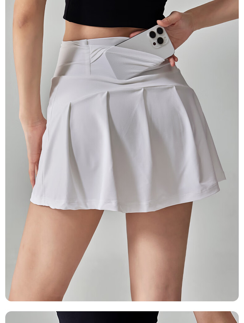Xueqiman Women's Summer High-Waist Tennis Skirt, Two-in-One Anti-Exposure Yoga Pilates Fitness Skirt 16