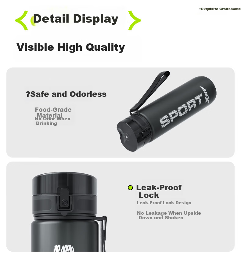XTEP Sports Water Bottle Large Capacity Student Children School Use Unisex Fitness Portable Bottle High Temperature Resistant Summer Cup Black 18