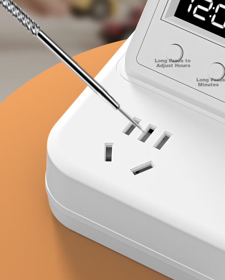 Sushiermo Pen Holder 3-in-1 LED Desk Lamp + Power Outlet + Digital Clock Student Desk Lamp 3-Socket 1.8m Cord Suitable for Dormitory Study Room Bedroom 23