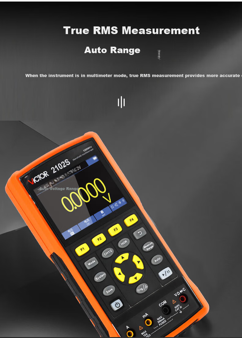 VICTOR VC152S Handheld Digital Oscilloscope Portable Multimeter 3-in-1 Signal Generator Household Use 7