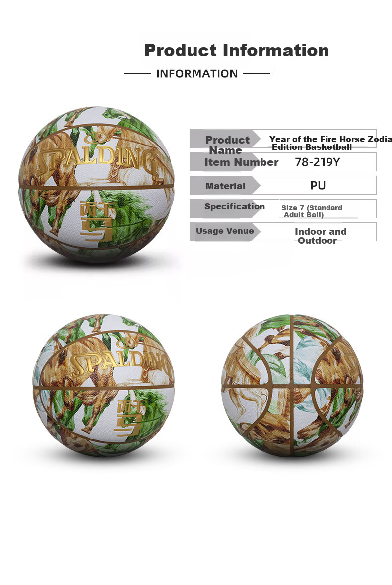 SPALDING Basketball Year of the Horse Retro Edition Size 7 PU Indoor Outdoor Durable Adult Youth 78-268Y 6