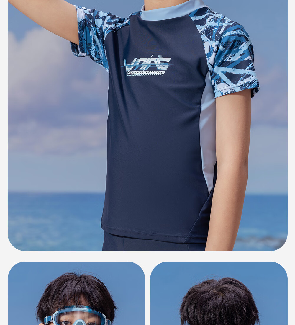 LI-NING Kids Swimming Goggles Boys Large Frame Waterproof Anti-Fog HD Youth Training Swim Glasses 17