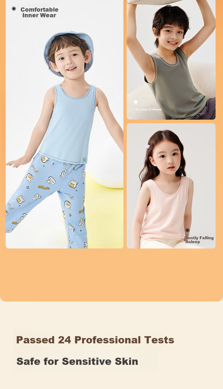 Balabala BalaOne Kids' Thermal Fleece Vest Unisex Children's Autumn Winter New Cut-to-Fit Underwear 9