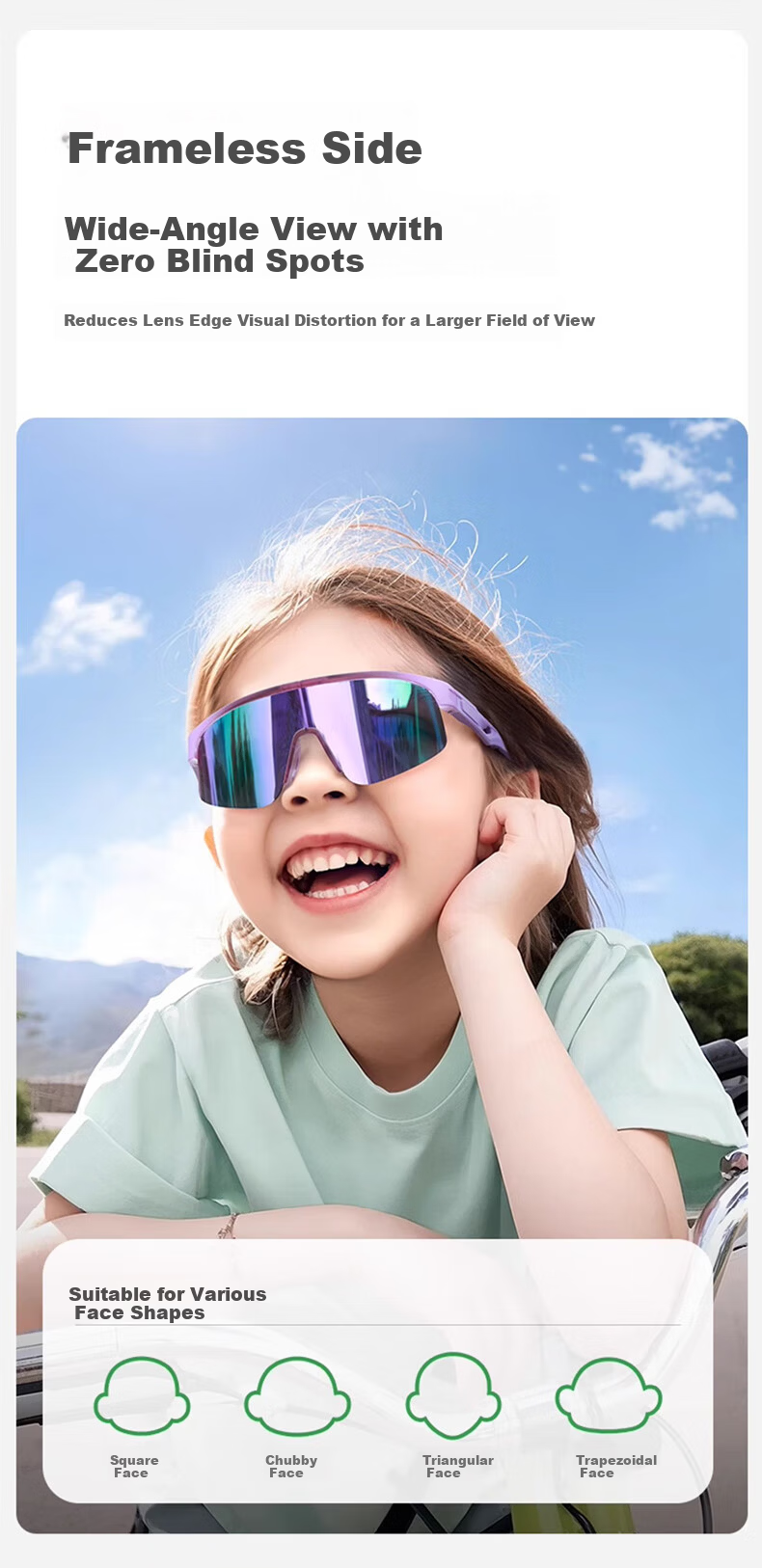FENCHI Kids Folding Cycling Sunglasses UV Protection Outdoor Sports Bicycle Goggles for Boys and Girls 8