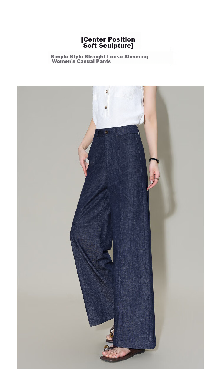 Demana Cloud Cotton Spring Nine-Point Pants Simple Straight Loose Slimming Petite Casual Pants for Women Premium Feel 1