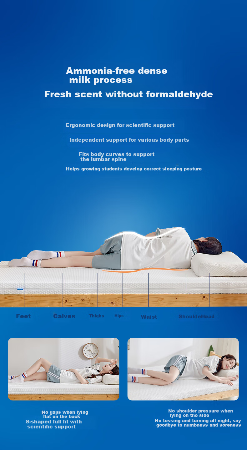 Baopo Student Latex Mattress, Single Dormitory Bunk Bed Soft Pad, Thickened Mattress Pad, Bedding, 100*190*5cm 4
