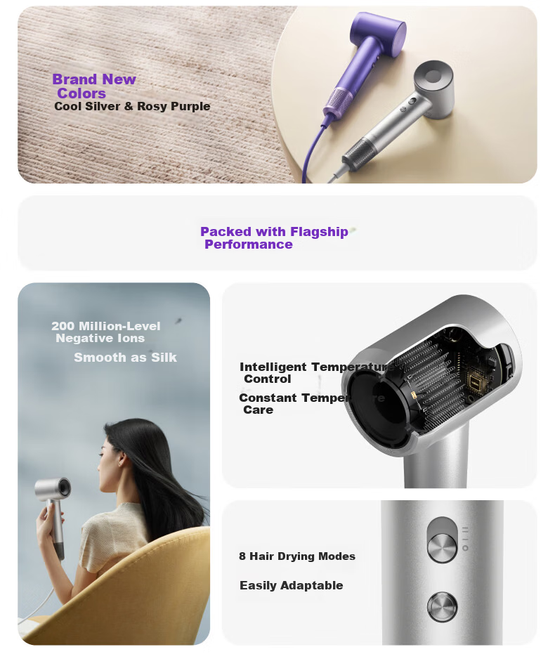 Laifen LF03 Upgraded High-Speed Hair Dryer Fast Drying Home Use Negative Ion Hair Care Blow Dryer Birthday Gift Swift 3+ Cool Silver 3