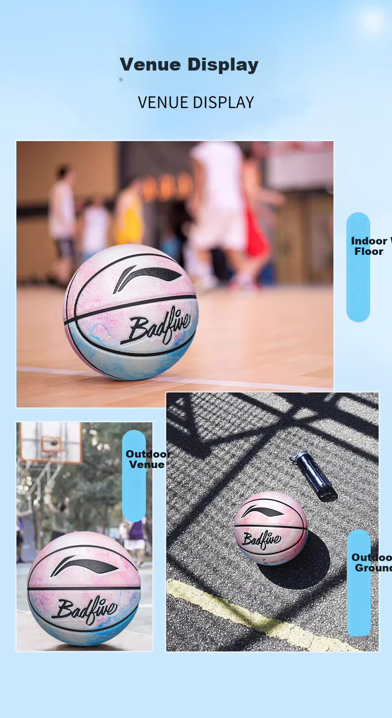 Li-Ning Basketball Adult Size 7 for Ages 12-18 Junior High School Indoor Outdoor Professional Game Ball Boys Gift 14