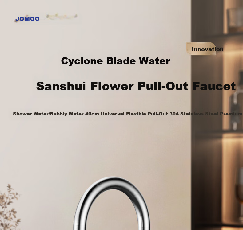 JOMOO Kitchen Faucet Three-Way Water Outlet Hot and Cold Dual Control Pull-Out Brass Alloy Sink Faucet 33255 4