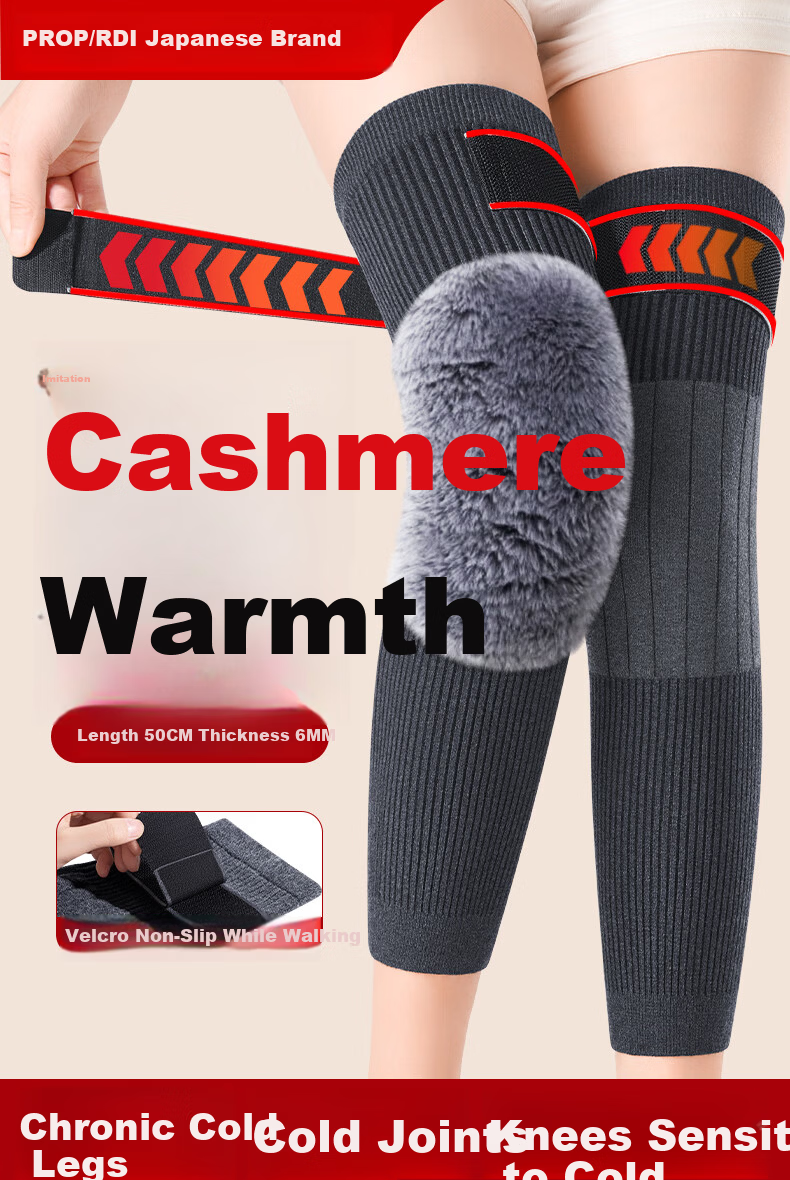 PROPARD Cashmere Knee Warmers Arthritis Cold Leg Protection Long Tube Leg Sleeves for Men and Women Elderly Autumn Winter 1