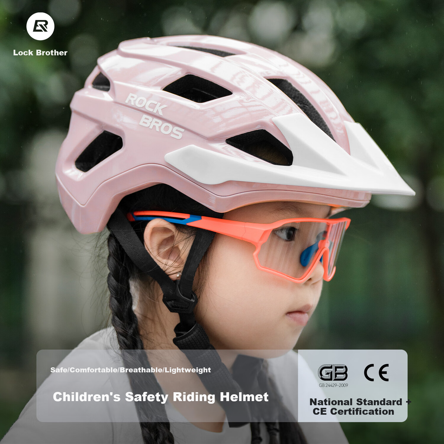 Rockbros Youth Mountain Bike Helmet Kids Roller Skating Scooter Bicycle Student Safety Helmet Unisex Black