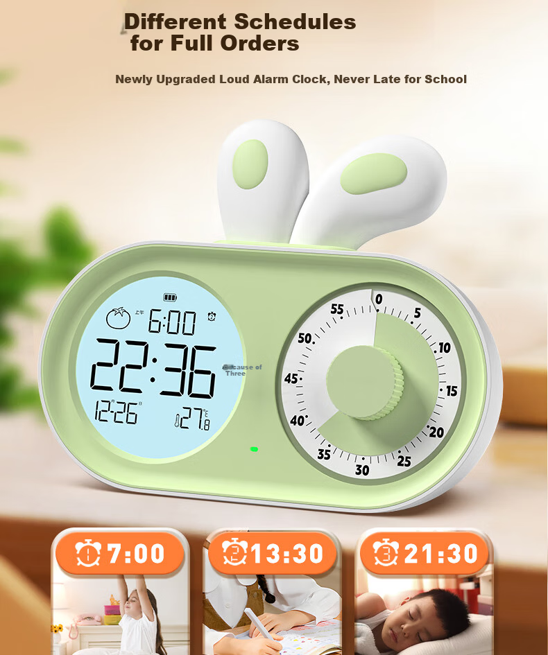 Timess Visual Timer Alarm Clock for Students and Children Smart Night Light Rechargeable Time Manager Live Streaming Timer Back to School Season 8