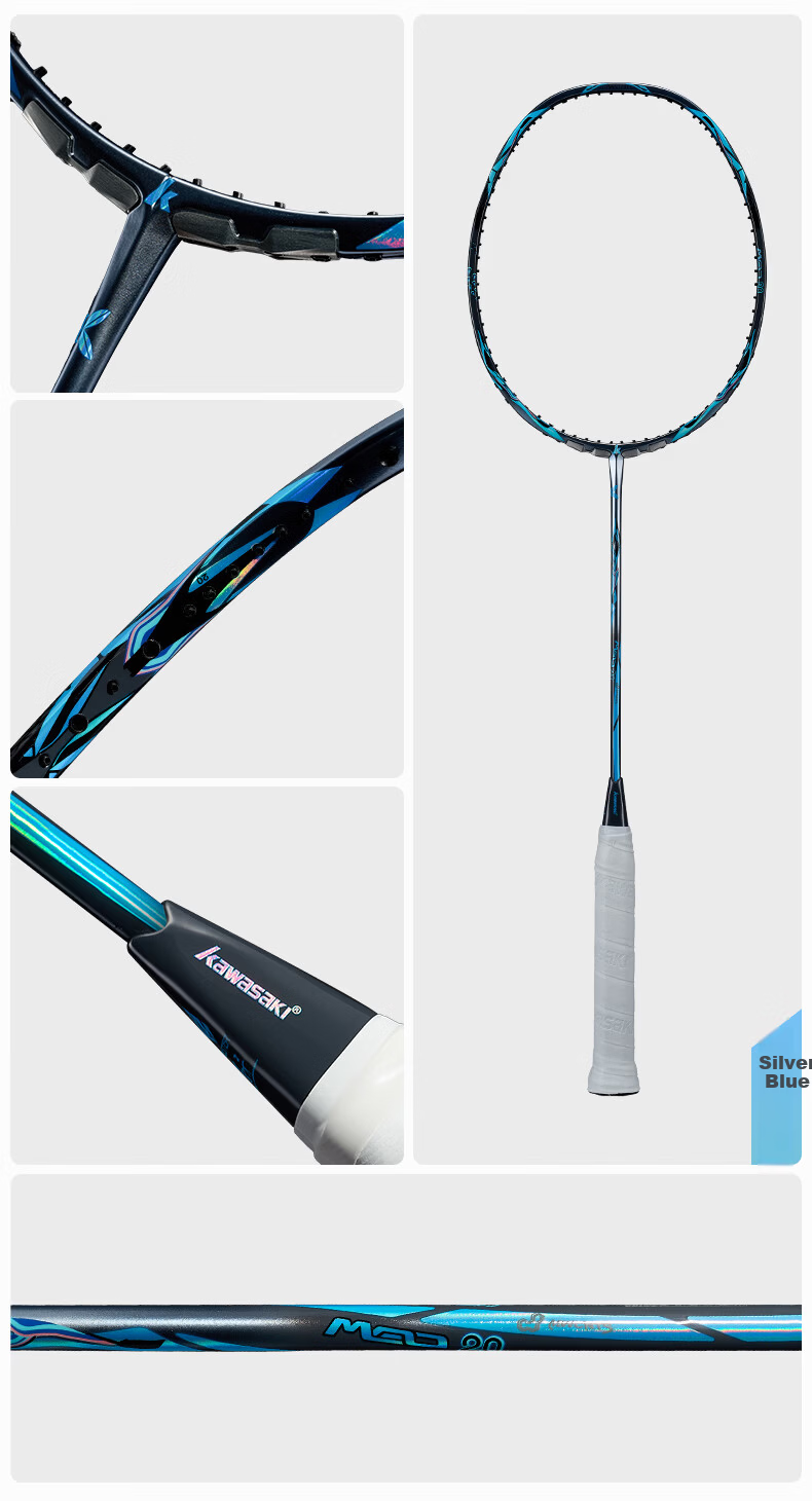 KAWASAKI Featherweight Full Carbon 4U Single Badminton Racket Spear Master Offensive All-Rounder Mao 20 Warm Gold (Gift Box) 18