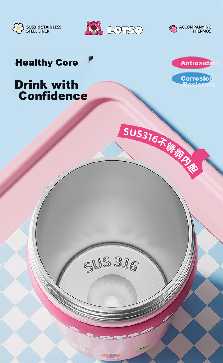 Disney Insulated Straw Water Bottle for Women 316 Stainless Steel High-Quality Student Kids Portable 520mL Mickey 3