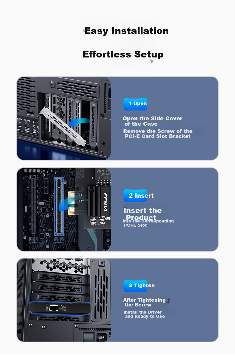 Fenvi 10G PCI-E Wired Network Card AQC113 Desktop NAS Server Gaming Ethernet RJ45 High-Speed Expansion Card 8