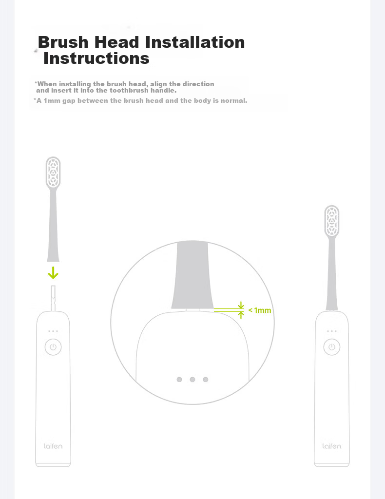 LAIFEN Electric Toothbrush Official Mini Brush Heads 3-Pack Comfortable Cleaning Edition Birthday Gift 7