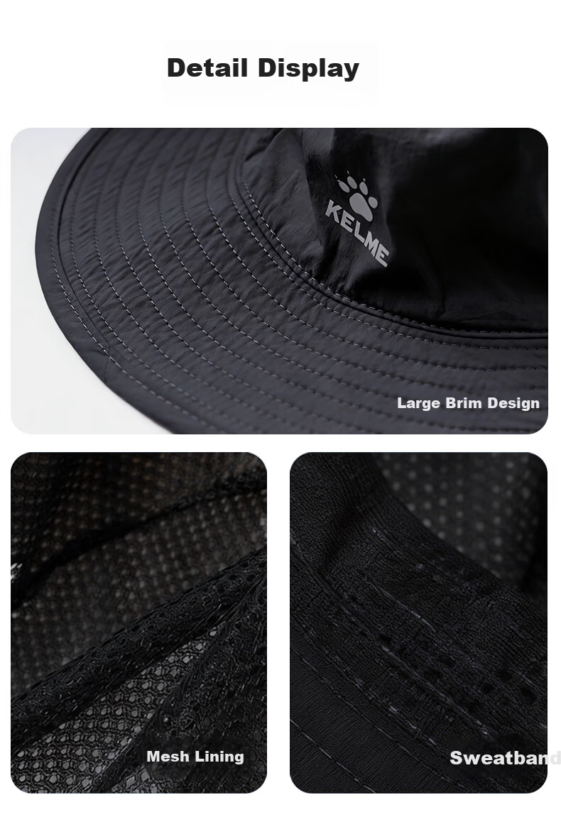 KELME Women's Fisherman Hat Sun Protection Cap Spring Summer Outdoor Travel Hiking Fishing UV Protection Breathable Sun Hat 9