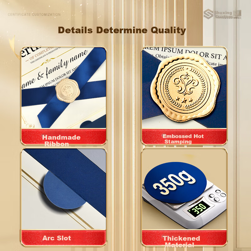 Shuxing New Style Honor Certificate Custom Graduation Certificate Appointment Letter Notification Authorization Inner Pages Custom Kindergarten School Business Core Printing A4 European Style