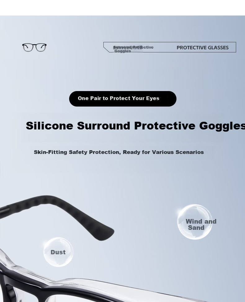 CAPONI Moisture Room Dry Eye Hydrating Protective Outdoor Goggles Anti-Pollen Windproof Blue Light Blocking Wraparound Glasses 12
