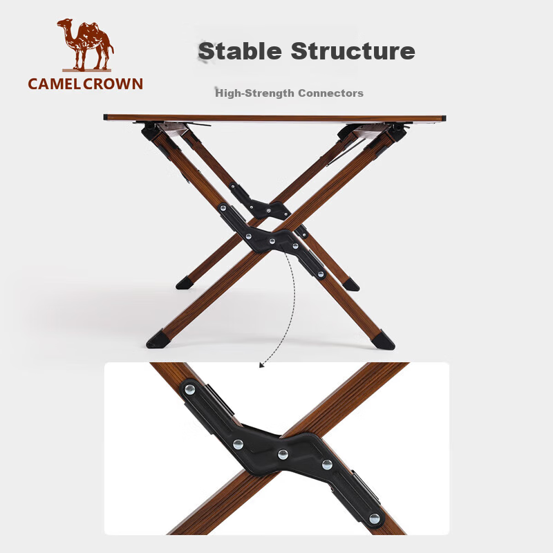 CAMEL Outdoor Camping Roll-up Table Patio BBQ Camping Travel Picnic 173BABP097 Walnut Color
