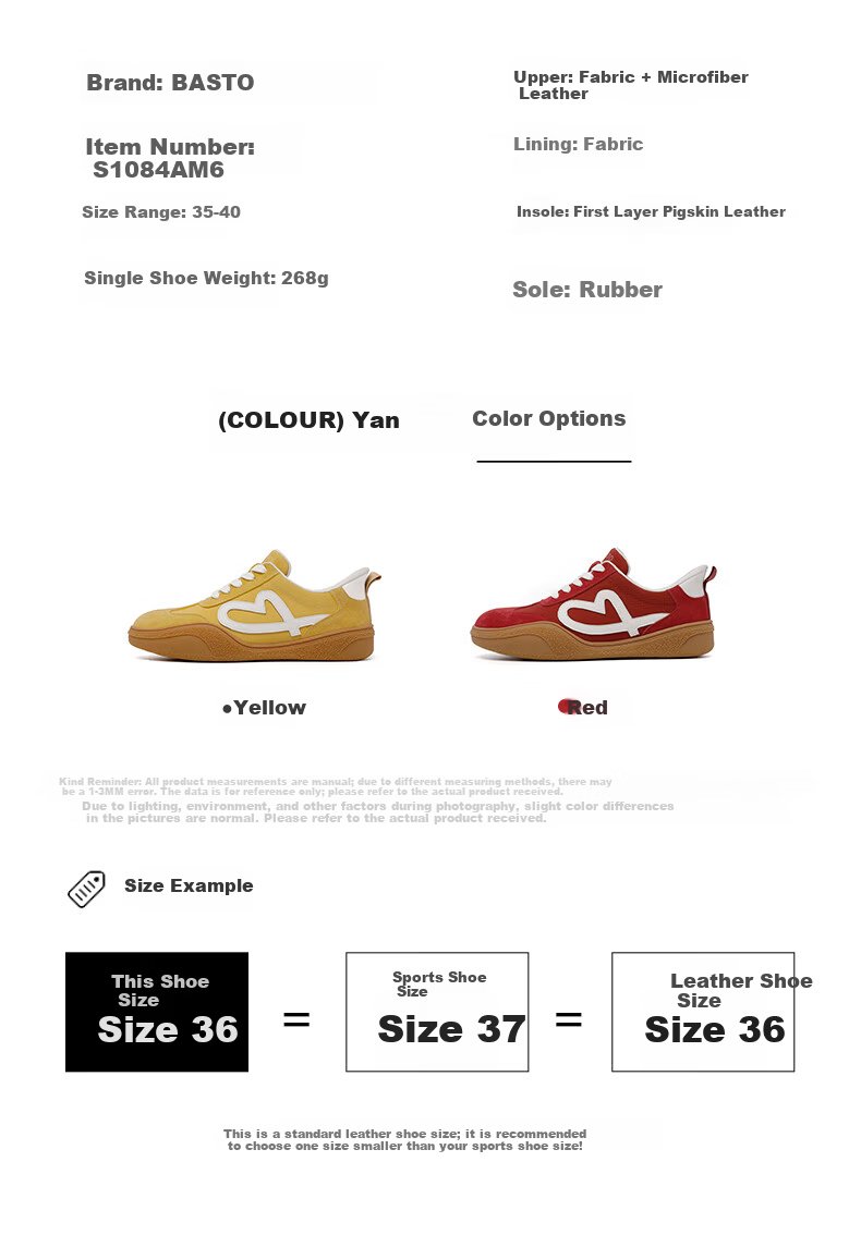 Basto Women's Energetic Sweet Cool Sports Training Shoes Convenient Versatile Commuter Slip-On Casual Shoes S1084AM6 Red Size 38 7