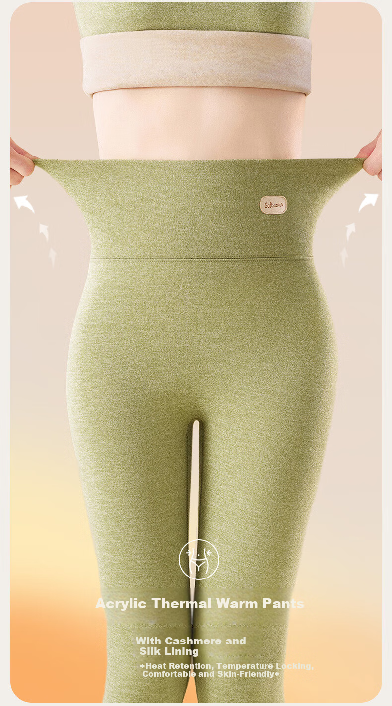 MiiOW Women's Thermal Pants Thickened Cashmere Silk Autumn Winter Wearable Heating Black 2025 New Model 4