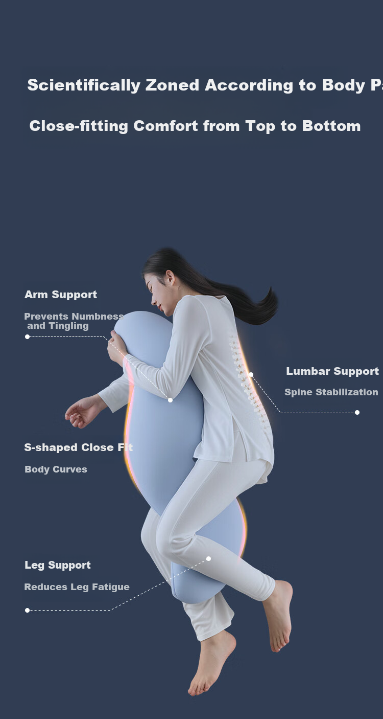 JD Jingzao Deep Sleep Human Body Pillow Full-Length Pregnancy Side Sleeping Leg Hugging Pillow Removable Washable 6