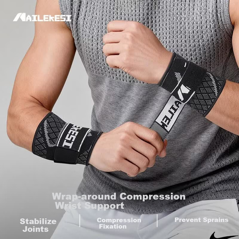 NAILEKESI N Sports Wrist Support Fitness Anti-Sprain Wrist Brace Male TFCC Tendon Sheath Basketball Push-Up Compression Protector M