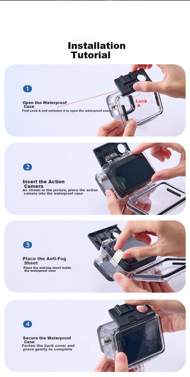 Llano Waterproof Case for Insta360 Ace Pro2 Ace Pro Diving Protective Cover 60m Professional Waterproof Sports Camera Accessory 6
