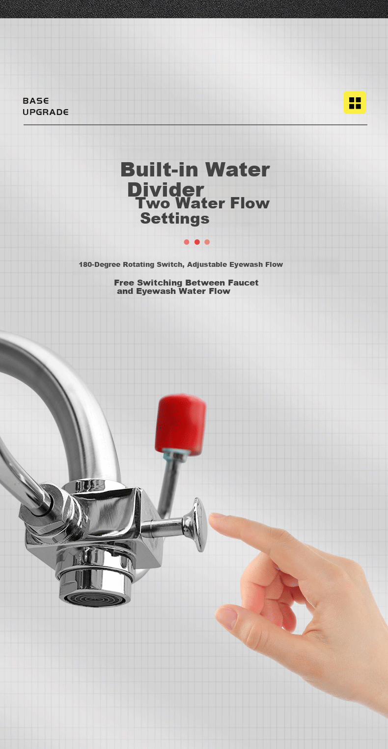 Jinggan Dual-Use Faucet Eyewash Station Laboratory 304 Stainless Steel Simple Emergency Eyewash Device 7