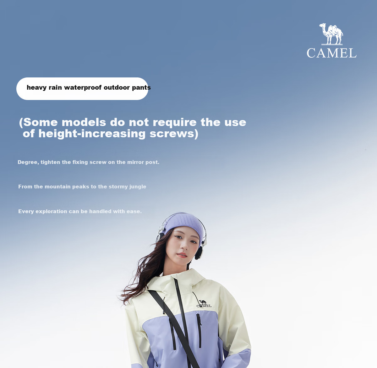 CAMEL [Wang Junkai Edition] Outdoor Softshell Hiking Pants for Men and Women, Autumn Winter Durable Tear-Resistant Mountaineering Trousers 4