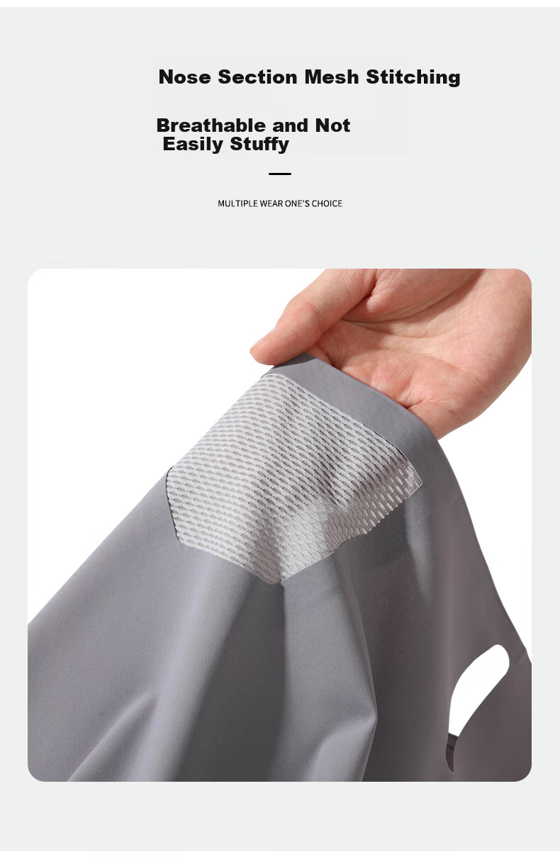 Nanjiren Sun Protection Face Mask for Men, Hanging Ear Style, Summer Face And Neck Guard, Cool Breathable Sun Protection Mask for Women, Cycling Face Mask for Men, Gray 3
