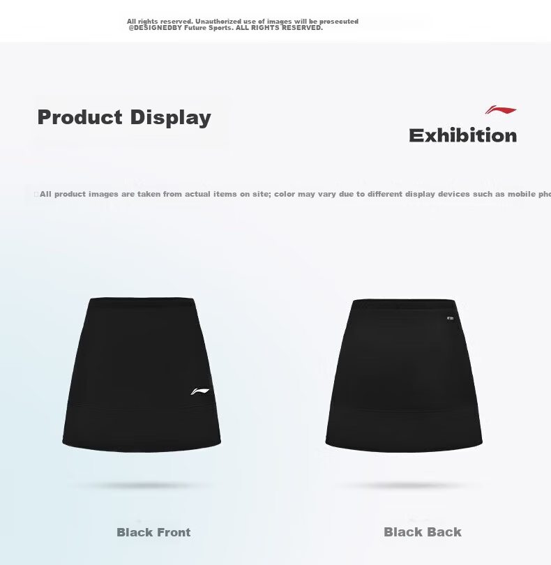 LI-NING Classic Series Women's Quick-Dry Breathable Antibacterial Sports Badminton Skirt with Anti-Exposure A-Line Design 20
